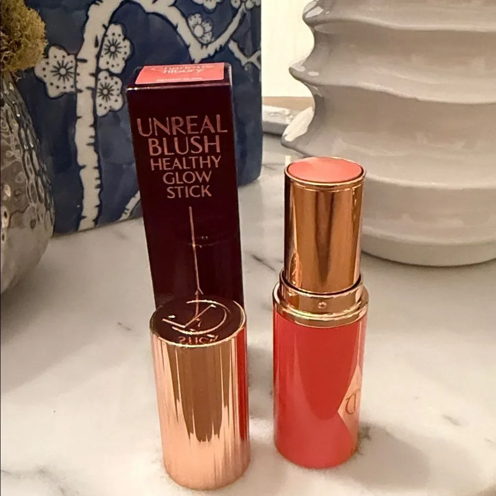 Charlotte Tilbury Unreal Lip + Cheek Glow Blush Stick with Hyaluronic Acid